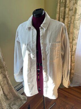 Casual cream corduroy button up shirt
